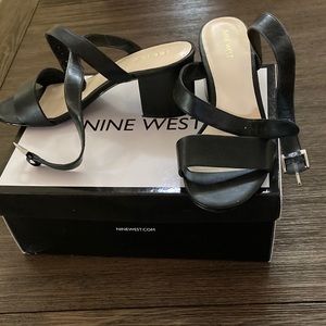 Nine West Black Heeled Sandal (approx. 3in) 8.5